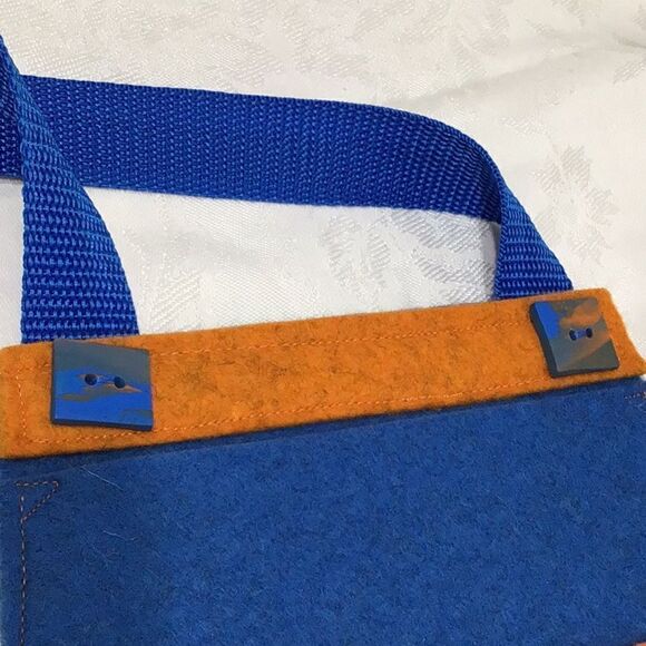 BeVel Designs Handcrafted Blue Geometric Artisan Bag - Picture 8 of 12